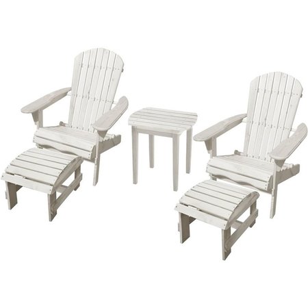 W UNLIMITED Adirondack Chair Conversation Set, White - 5 Piece SW1912WTSET5